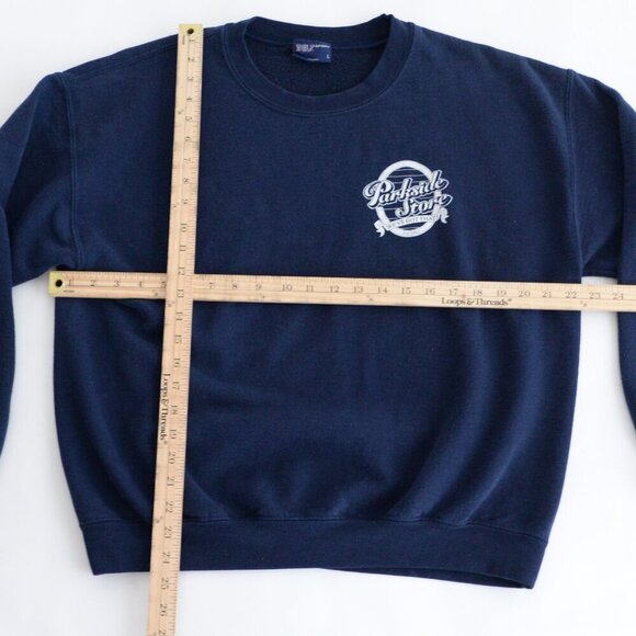 Vintage MV Sport Parkside Store Navy Crew Neck Sweater L Made In Honduras Size L - Picture 4 of 9
